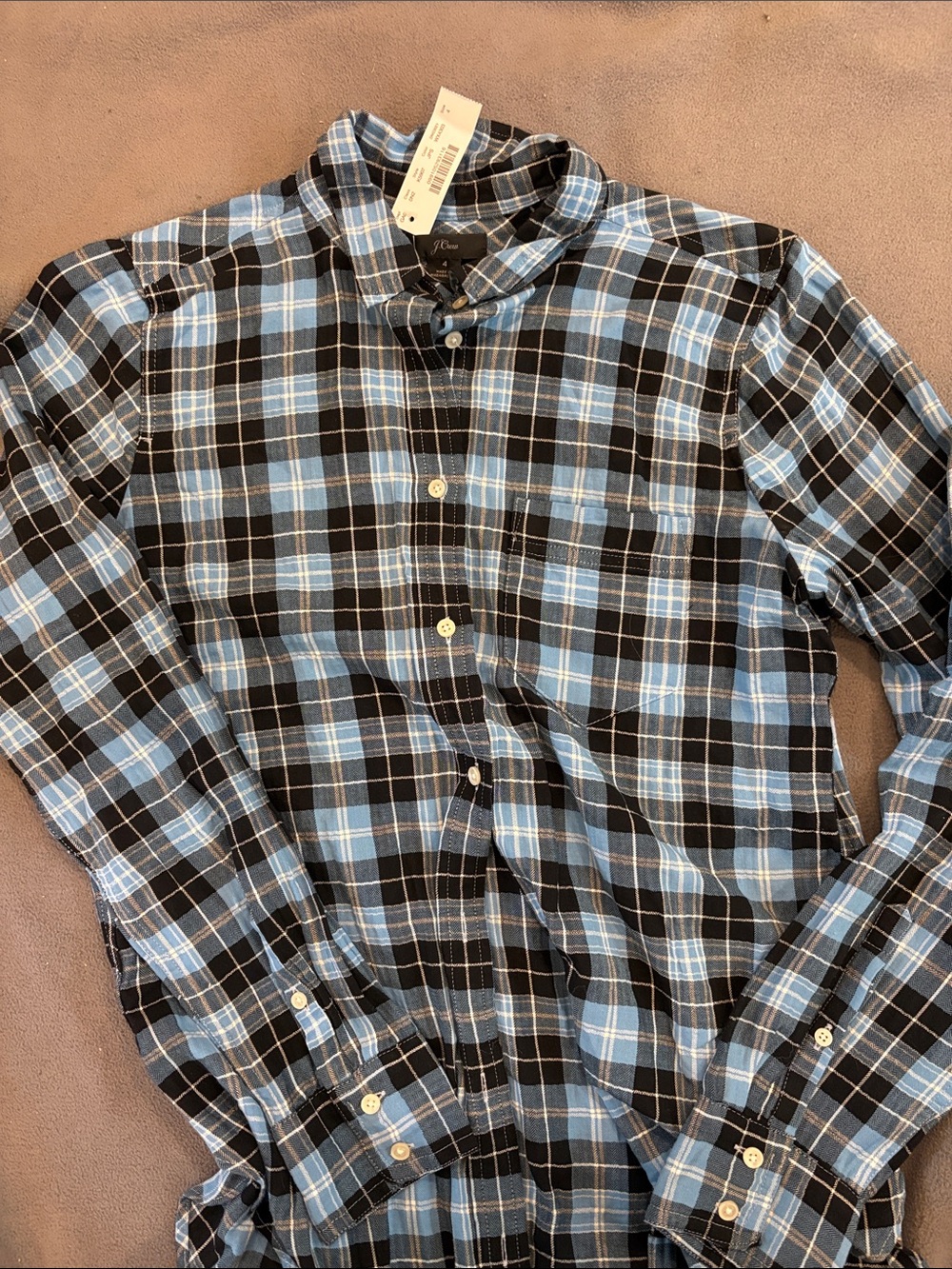 Women’s J. Crew Blue and Black Plaid Button-Down Shirt